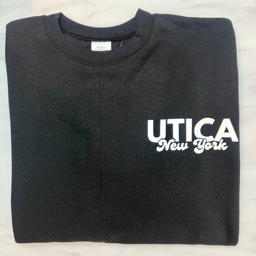 Unisex Black Utica Lightweight Fleece Pullover Sweatshirt