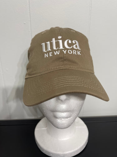 Unisex Beige Tan Utica Baseball Hat