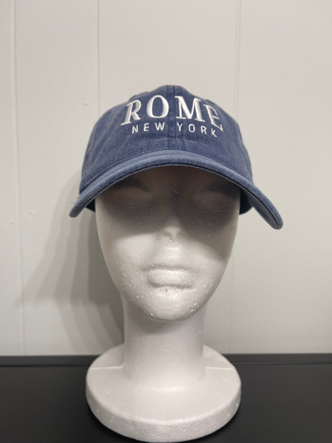 Unisex Rome Washed Blue Baseball Hat